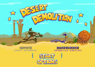 Desert Demolition Starring Road Runner and Wile E. Coyote Title Screen